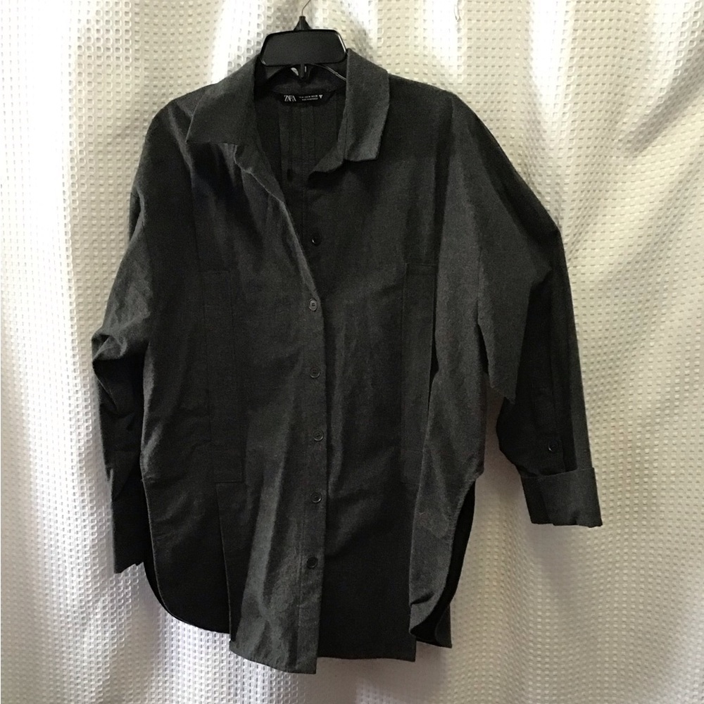Zara gray button down shacket NWT - image 4
